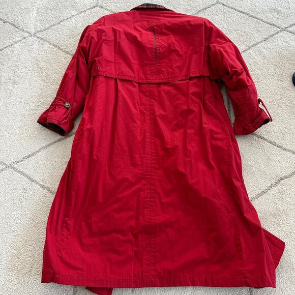 Vintage 90s Red Fleet Street Full-Length Insulated & Belted Winter Coat  Sz 10 - Picture 4 of 9